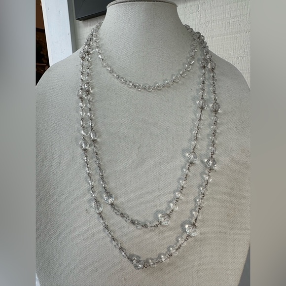 Sparkly faceted clear bead necklaces and earrings - Picture 3 of 9